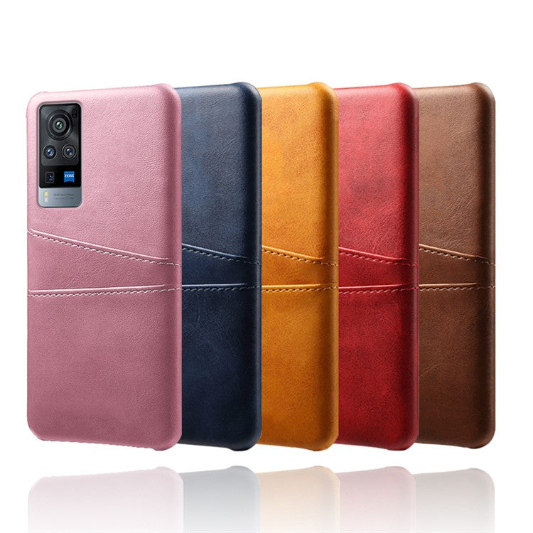 KSQ PC + PU Leather Coated Case with Dual-Card Slots for vivo X60 Pro (China) - Rose