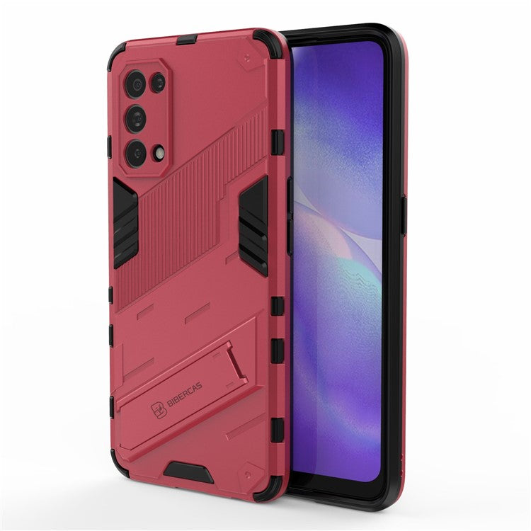 Shockproof PC + TPU Hybrid Phone Case Cover with Kickstand for Oppo Reno5 5G/Reno5 4G/Reno5 K/Find X3 Lite - Rose