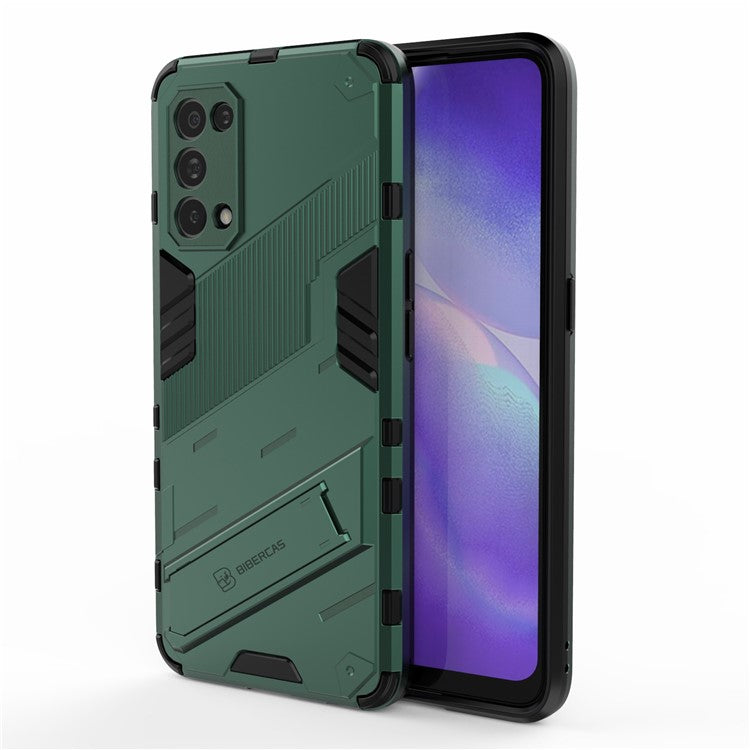 Shockproof PC + TPU Hybrid Phone Case Cover with Kickstand for Oppo Reno5 5G/Reno5 4G/Reno5 K/Find X3 Lite - Green