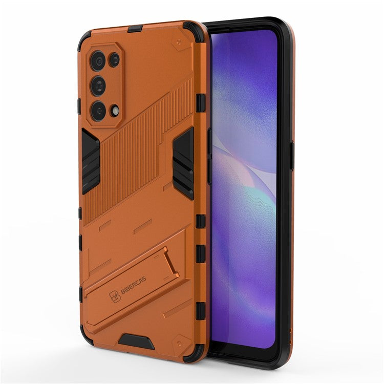 Shockproof PC + TPU Hybrid Phone Case Cover with Kickstand for Oppo Reno5 5G/Reno5 4G/Reno5 K/Find X3 Lite - Orange