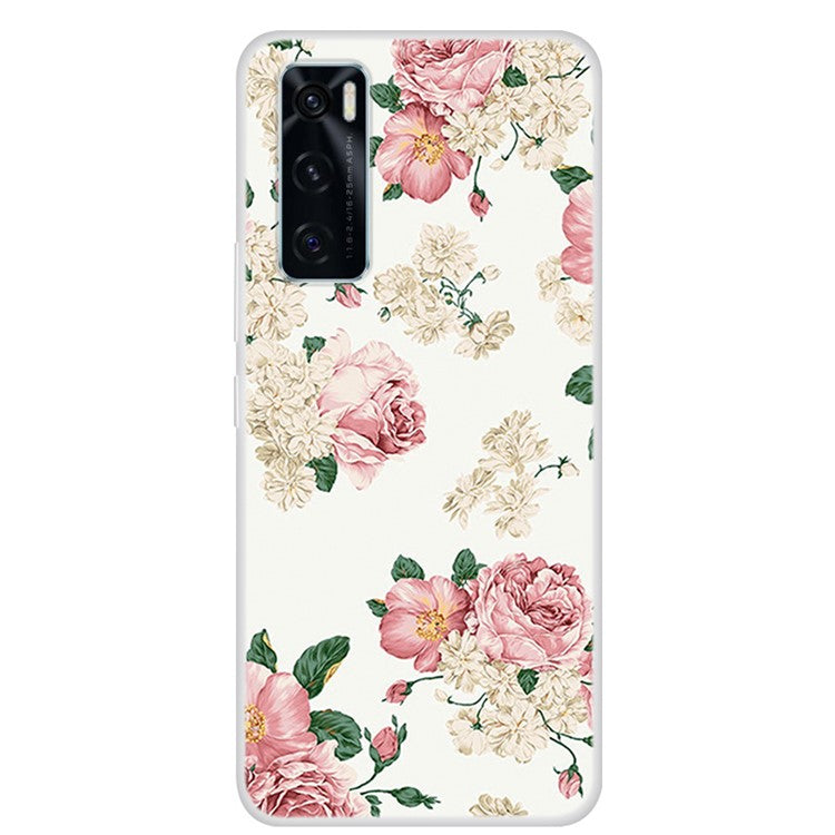 Soft TPU Phone Cover Protective Case with Pattern Printing for vivo Y70 2020 / vivo V20 SE - Beautiful Flower