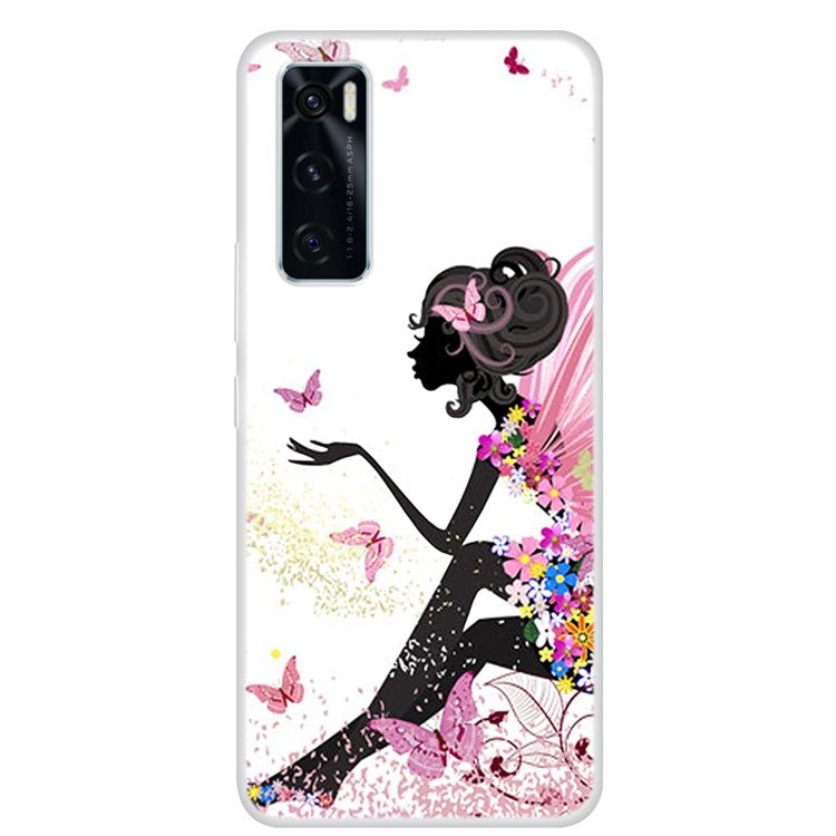 Soft TPU Phone Cover Protective Case with Pattern Printing for vivo Y70 2020 / vivo V20 SE - Beauty