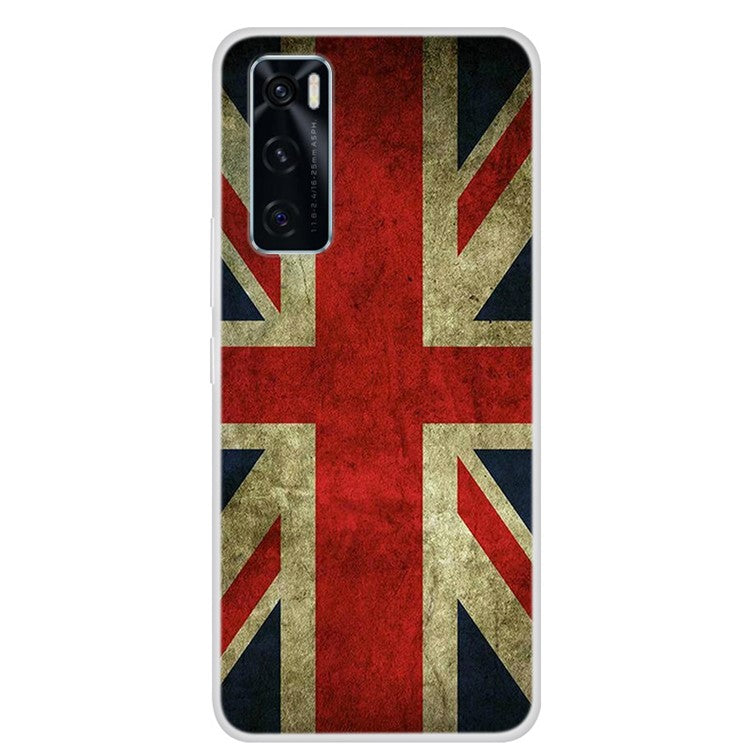 Soft TPU Phone Cover Protective Case with Pattern Printing for vivo Y70 2020 / vivo V20 SE - UK Flag