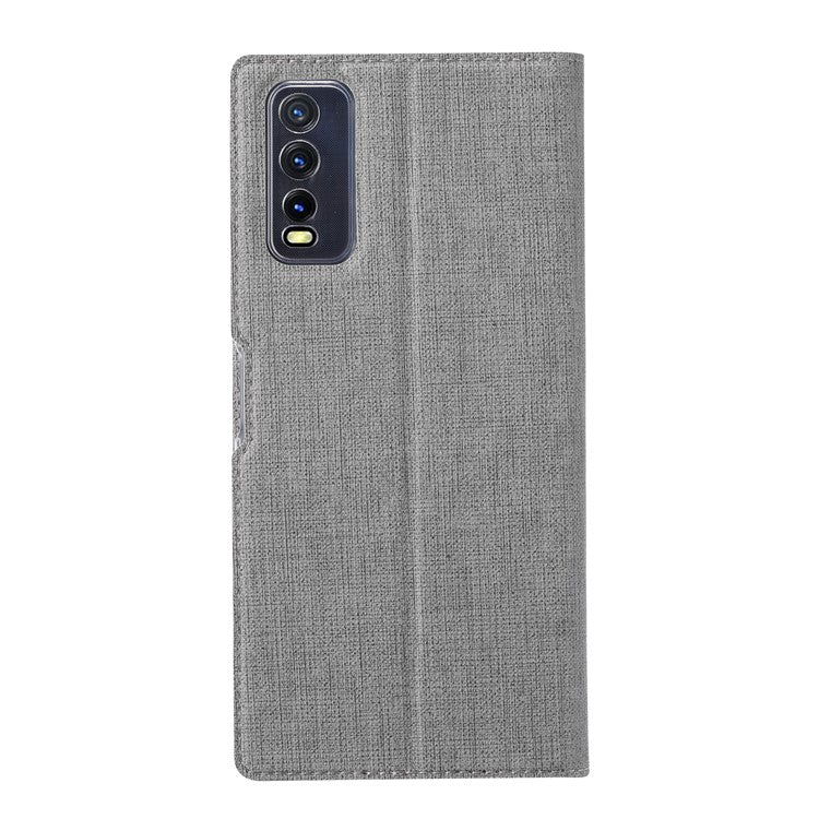 VILI DMX for vivo Y20s / vivo Y11s Cross Texture Leather Stand Case - Grey