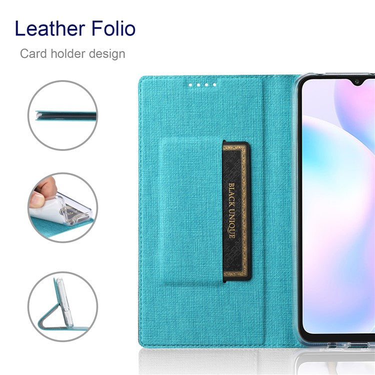 VILI DMX for vivo Y20s / vivo Y11s Cross Texture Leather Stand Case - Blue