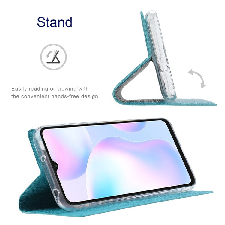 VILI DMX for vivo Y20s / vivo Y11s Cross Texture Leather Stand Case - Blue