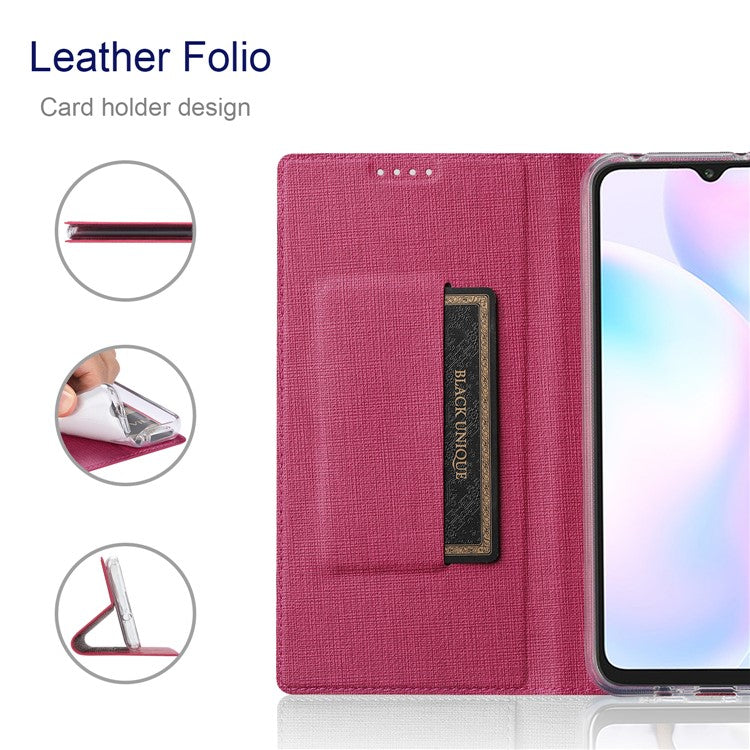 VILI DMX for vivo Y20s / vivo Y11s Cross Texture Leather Stand Case - Rose