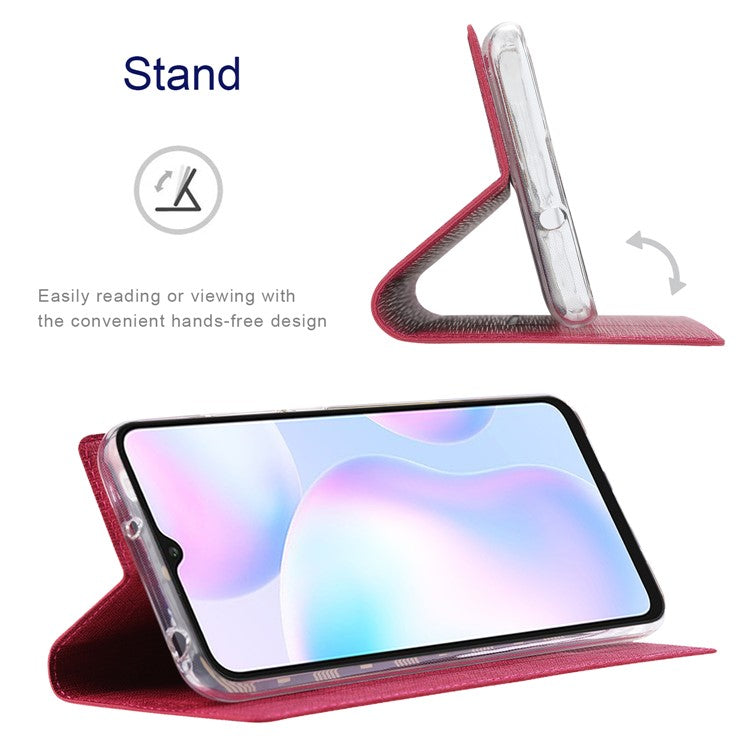 VILI DMX for vivo Y20s / vivo Y11s Cross Texture Leather Stand Case - Rose