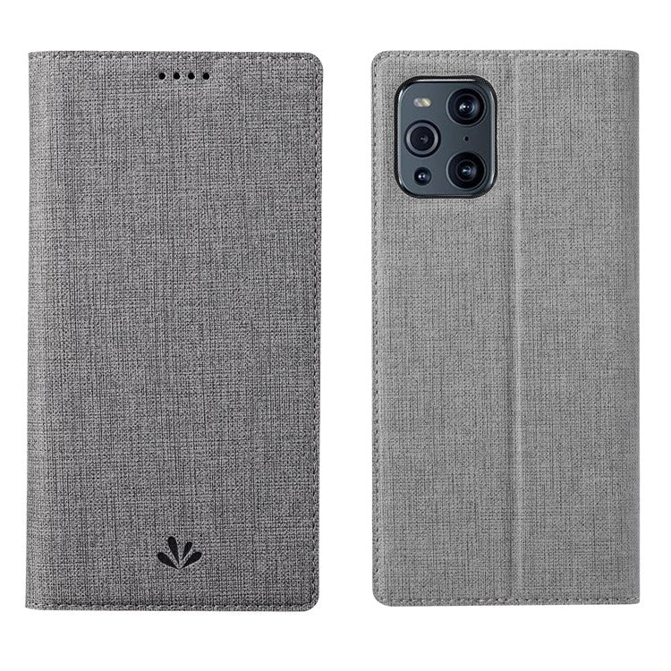 VILI DMX Series Card Holder Design Leather Stand Phone Cover Case for Oppo Find X3 Pro - Grey