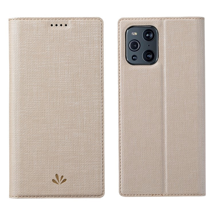 VILI DMX Series Card Holder Design Leather Stand Phone Cover Case for Oppo Find X3 Pro - Khaki