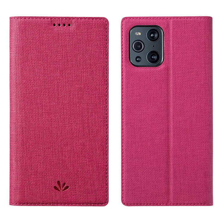 VILI DMX Series Card Holder Design Leather Stand Phone Cover Case for Oppo Find X3 Pro - Rose