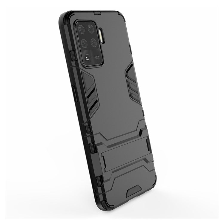 2 in 1 Kickstand PC + TPU Combo Phone Shell for Oppo A94 - Black