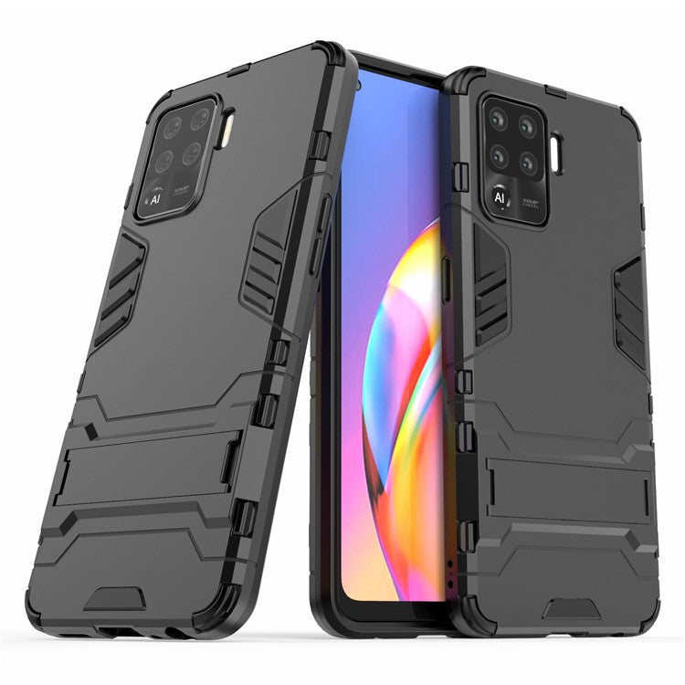 2 in 1 Kickstand PC + TPU Combo Phone Shell for Oppo A94 - Black