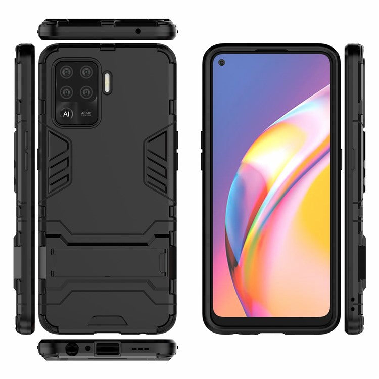 2 in 1 Kickstand PC + TPU Combo Phone Shell for Oppo A94 - Black