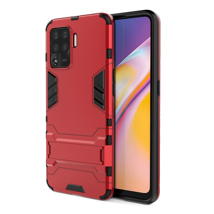 2 in 1 Kickstand PC + TPU Combo Phone Shell for Oppo A94 - Red