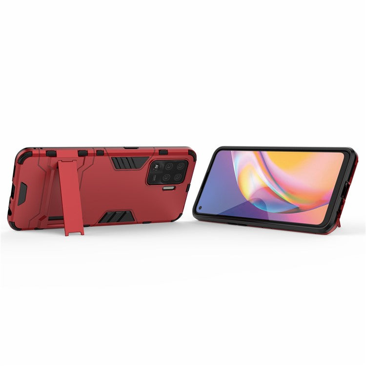 2 in 1 Kickstand PC + TPU Combo Phone Shell for Oppo A94 - Red