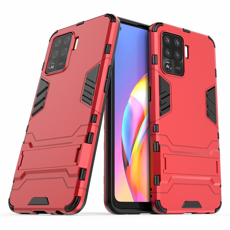 2 in 1 Kickstand PC + TPU Combo Phone Shell for Oppo A94 - Red