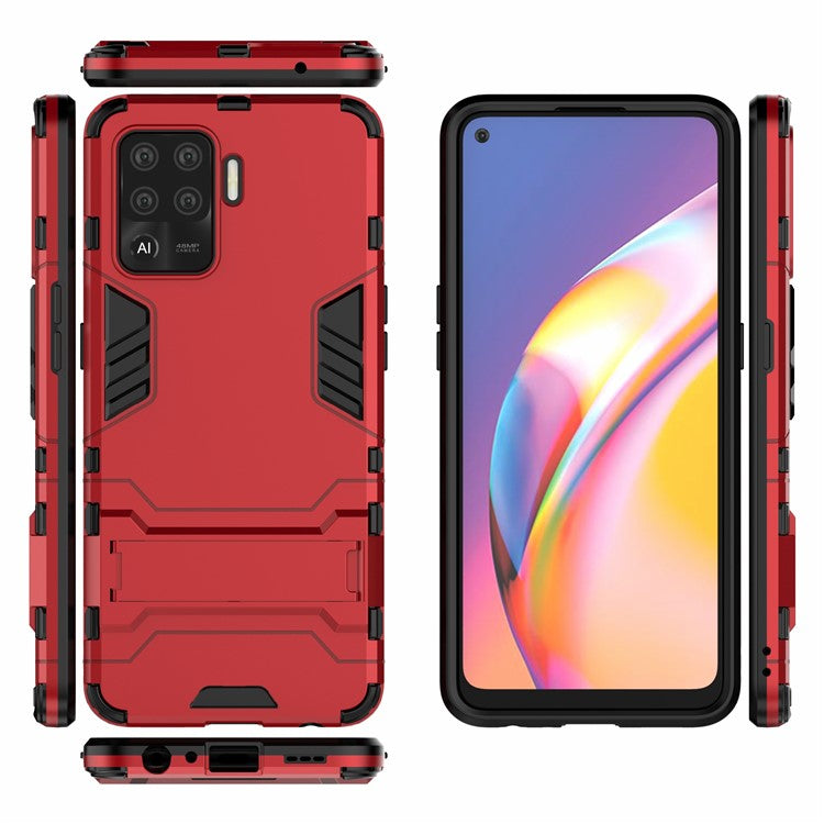 2 in 1 Kickstand PC + TPU Combo Phone Shell for Oppo A94 - Red