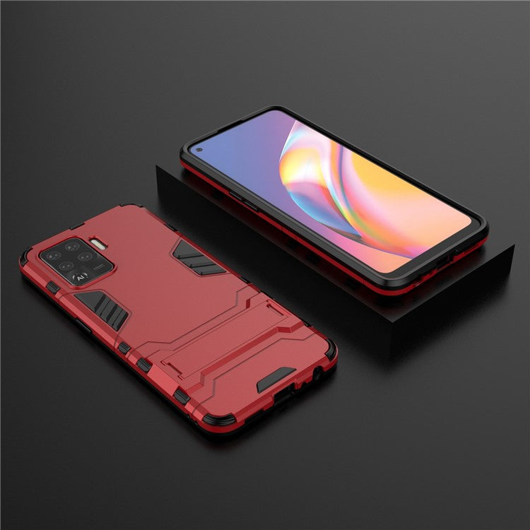 2 in 1 Kickstand PC + TPU Combo Phone Shell for Oppo A94 - Red