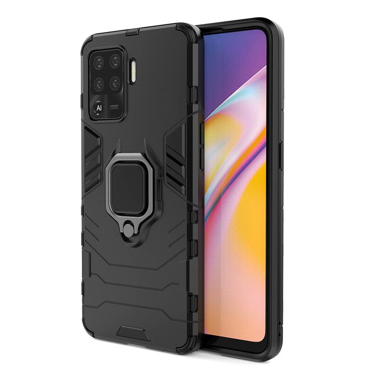 2-in-1 Kickstand PC + TPU Mobile Phone Cover for Oppo A94/F19 Pro - Black