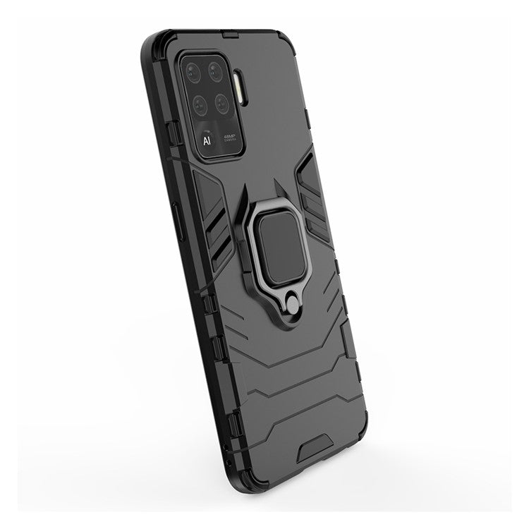 2-in-1 Kickstand PC + TPU Mobile Phone Cover for Oppo A94/F19 Pro - Black