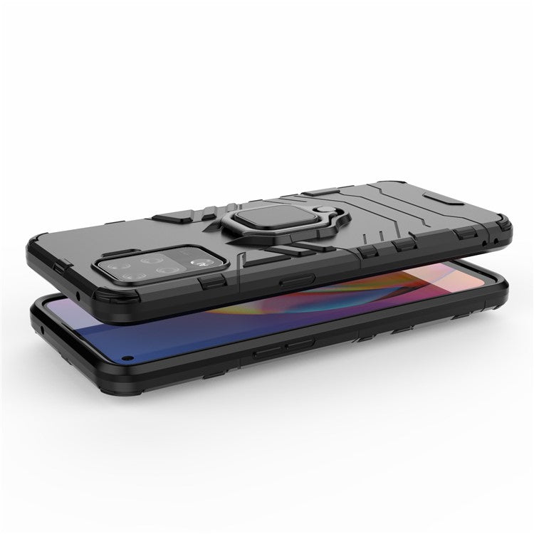 2-in-1 Kickstand PC + TPU Mobile Phone Cover for Oppo A94/F19 Pro - Black