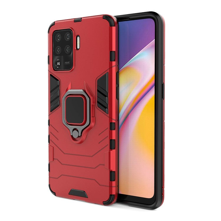 2-in-1 Kickstand PC + TPU Mobile Phone Cover for Oppo A94/F19 Pro - Red