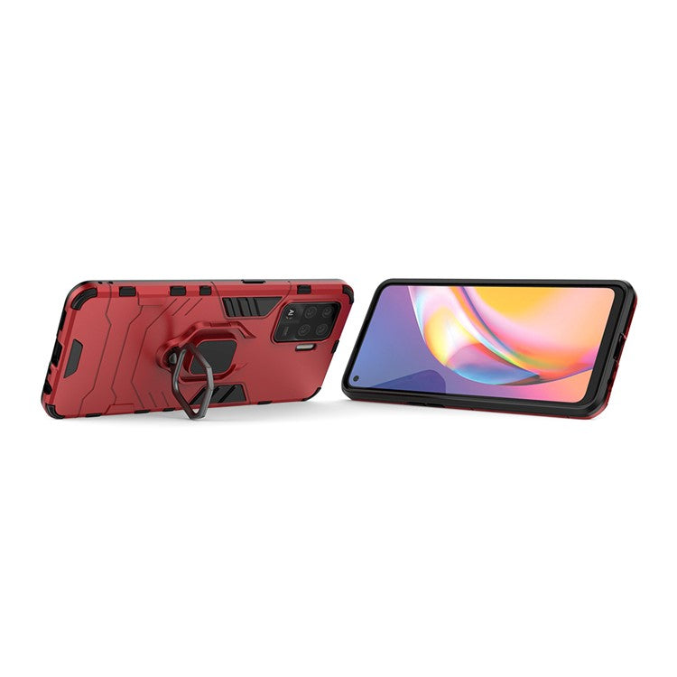 2-in-1 Kickstand PC + TPU Mobile Phone Cover for Oppo A94/F19 Pro - Red