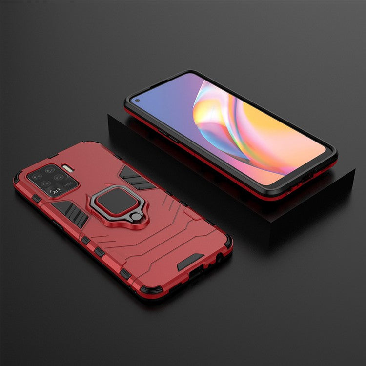 2-in-1 Kickstand PC + TPU Mobile Phone Cover for Oppo A94/F19 Pro - Red