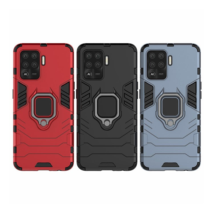 2-in-1 Kickstand PC + TPU Mobile Phone Cover for Oppo A94/F19 Pro - Red