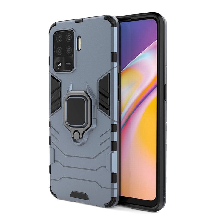 2-in-1 Kickstand PC + TPU Mobile Phone Cover for Oppo A94/F19 Pro - Blue