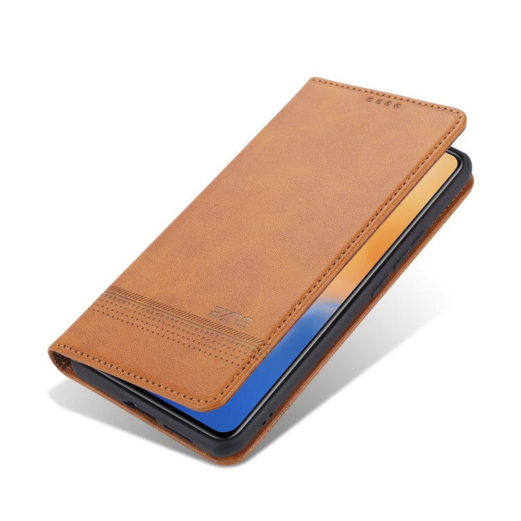 AZNS Full Protection Auto-absorbed Magnet Well-Protected Leather Stand Mobile Shell Case for vivo X60 Pro 5G (Global) - Brown