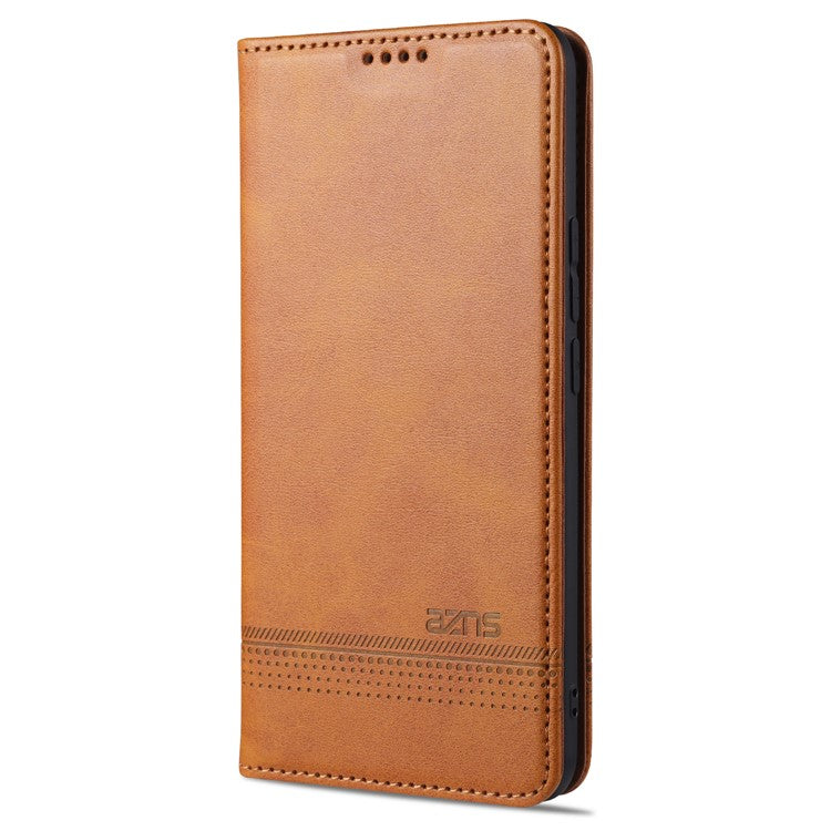 AZNS Full Protection Auto-absorbed Magnet Well-Protected Leather Stand Mobile Shell Case for vivo X60 Pro 5G (Global) - Brown