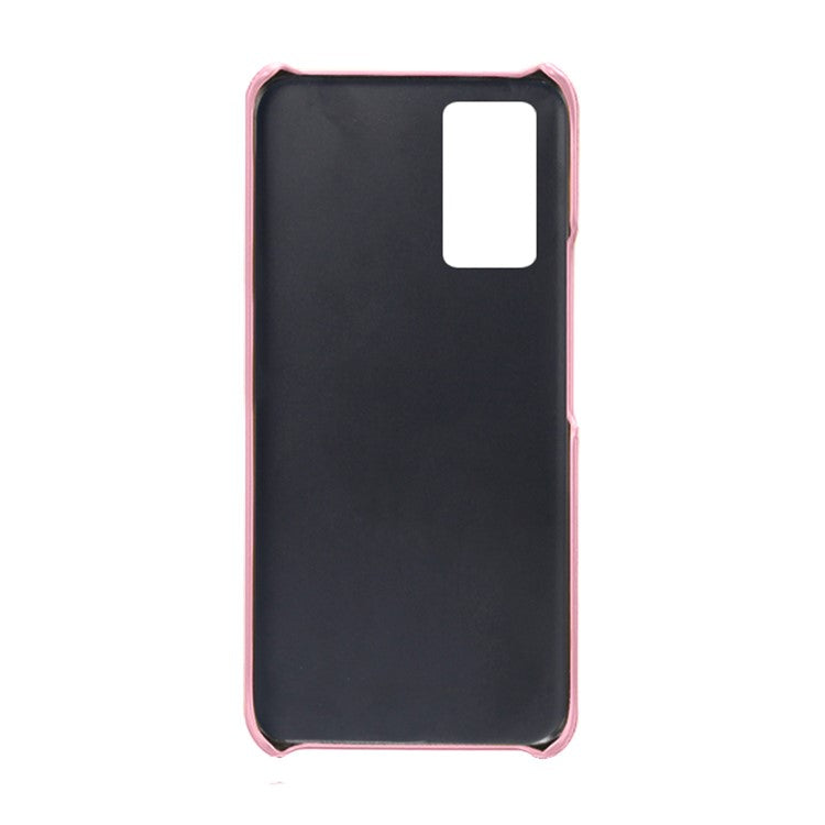 KSQ PU Leather Coated PC Phone Case with 2 Card Slots for vivo V21 5G / 4G - Rose Gold