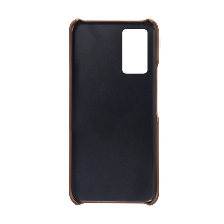 KSQ PU Leather Coated PC Phone Case with 2 Card Slots for vivo V21 5G / 4G - Brown