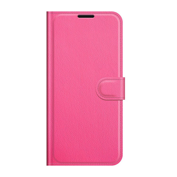 Litchi Skin Phone Case Folio Flip Leather Phone Cover with Stand for vivo iQOO Z3/Y72 5G - Rose