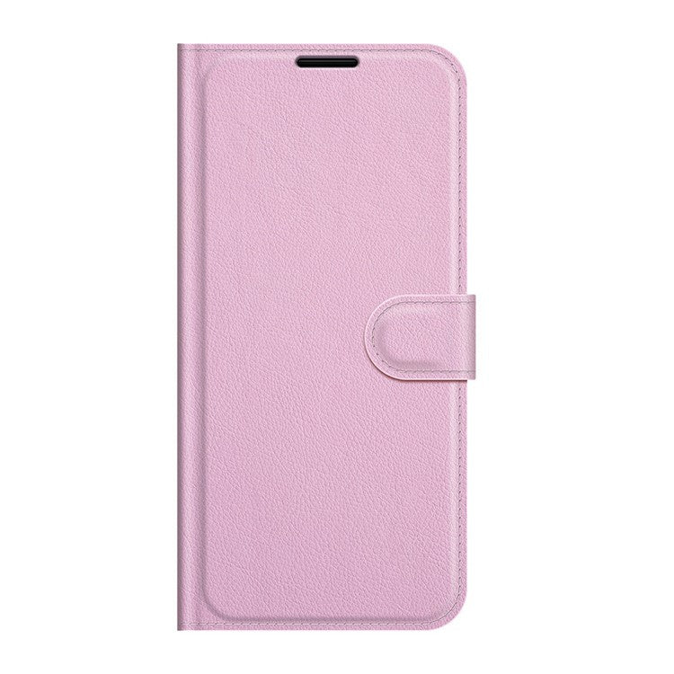 Litchi Skin Phone Case Folio Flip Leather Phone Cover with Stand for vivo iQOO Z3/Y72 5G - Pink