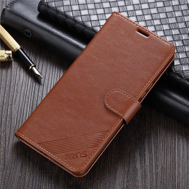 AZNS Full Protection Wallet Design PU Leather Phone Protective Case with Stand for vivo X60 5G/X60 Pro 5G (Global) - Brown