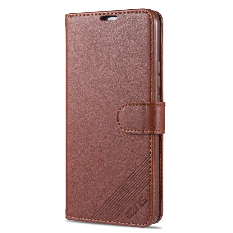 AZNS Full Protection Wallet Design PU Leather Phone Protective Case with Stand for vivo X60 5G/X60 Pro 5G (Global) - Brown