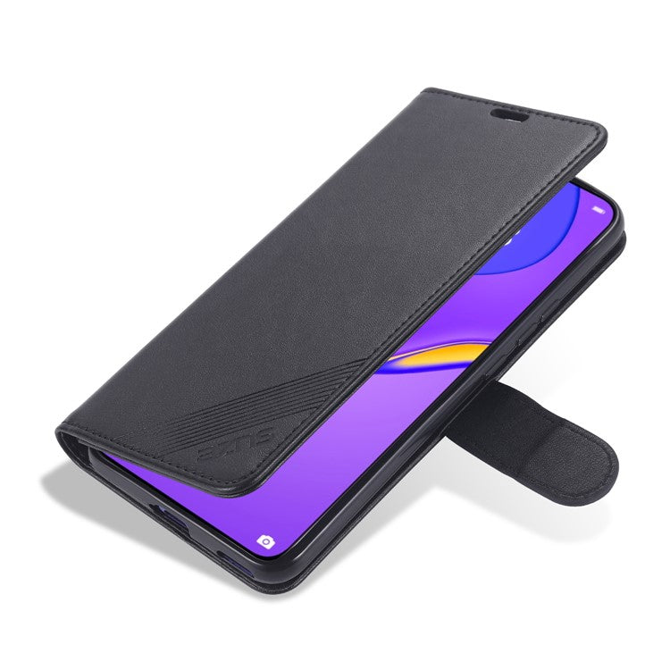 AZNS Full Protection Wallet Design PU Leather Phone Protective Case with Stand for vivo X60 5G/X60 Pro 5G (Global) - Black