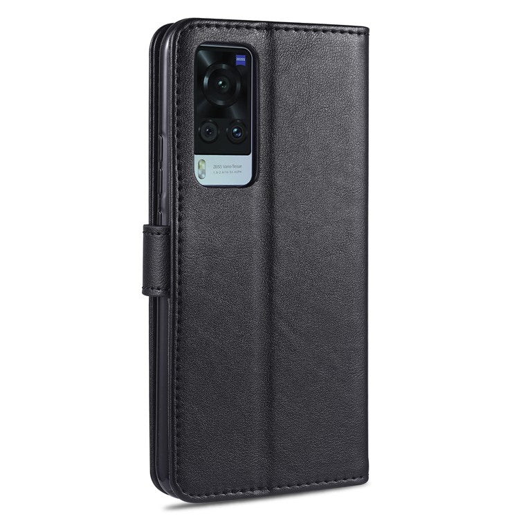 AZNS Full Protection Wallet Design PU Leather Phone Protective Case with Stand for vivo X60 5G/X60 Pro 5G (Global) - Black