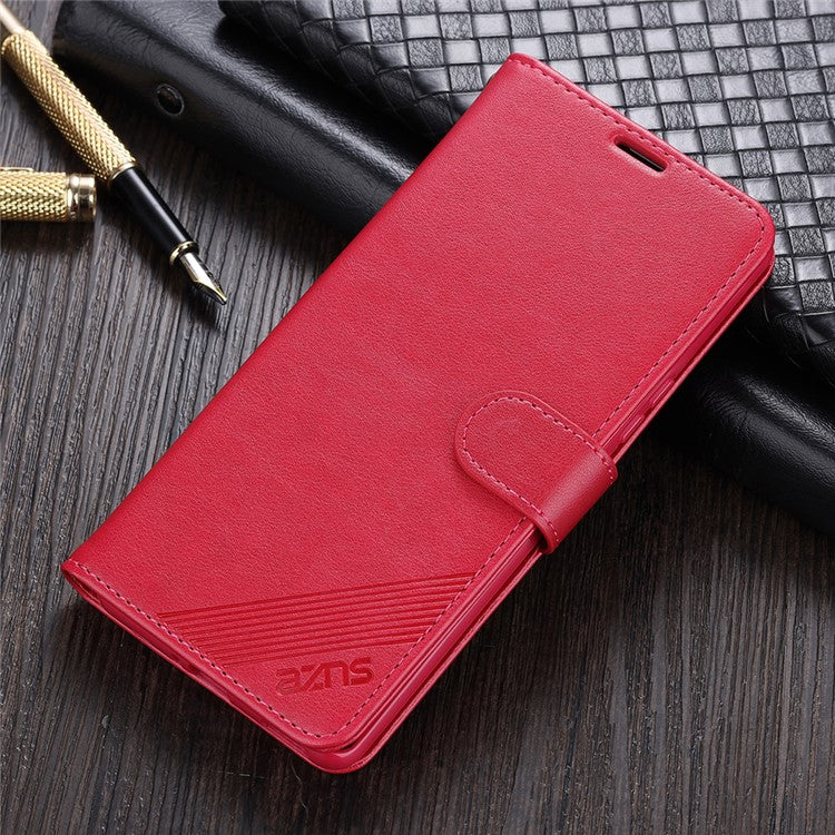 AZNS Full Protection Wallet Design PU Leather Phone Protective Case with Stand for vivo X60 5G/X60 Pro 5G (Global) - Red