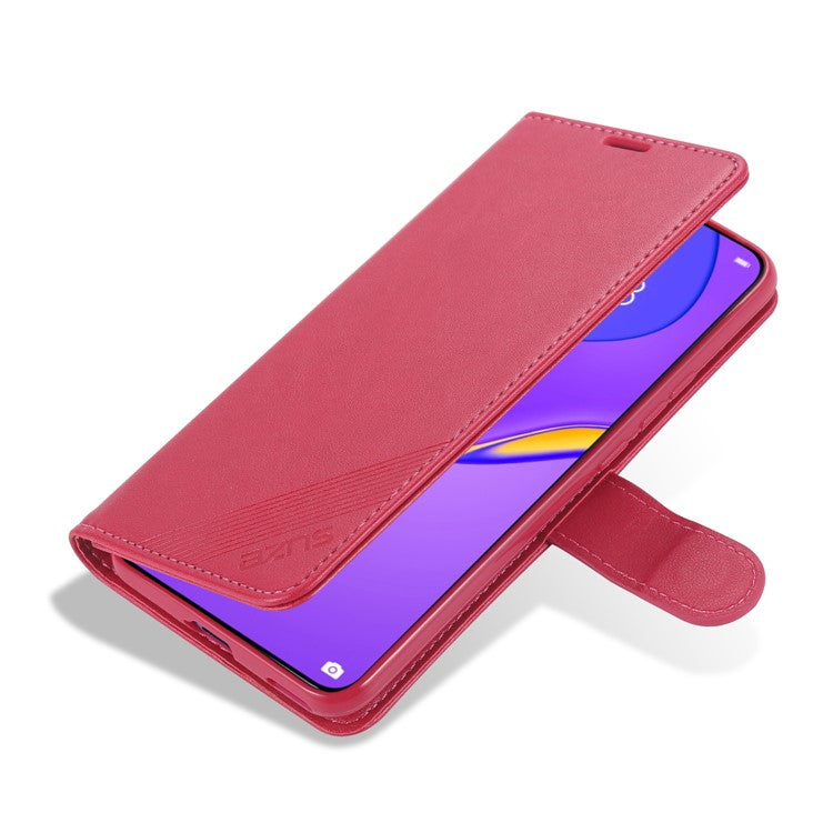 AZNS Full Protection Wallet Design PU Leather Phone Protective Case with Stand for vivo X60 5G/X60 Pro 5G (Global) - Red