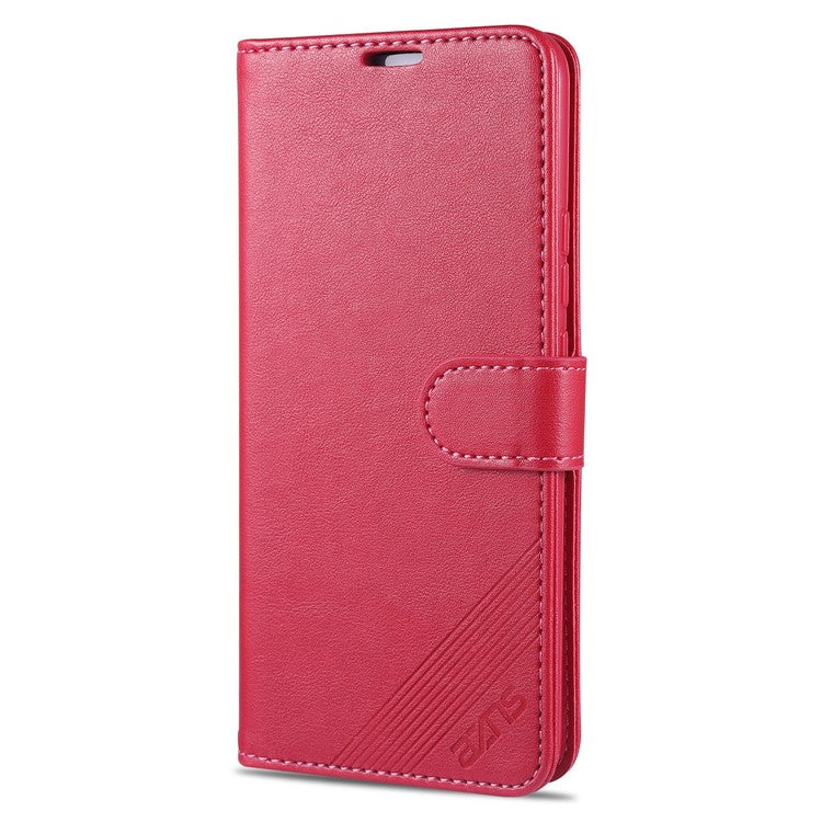 AZNS Full Protection Wallet Design PU Leather Phone Protective Case with Stand for vivo X60 5G/X60 Pro 5G (Global) - Red