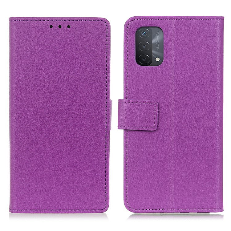 Wallet Stand Design Leather Phone Protective Case Cover for Oppo A93 5G/A54 5G/A74 5G - Purple