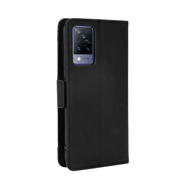 Multiple Card Slots Wallet Mobile Phone Leather Case for vivo V21 5G / 4G Protector Cover - Black