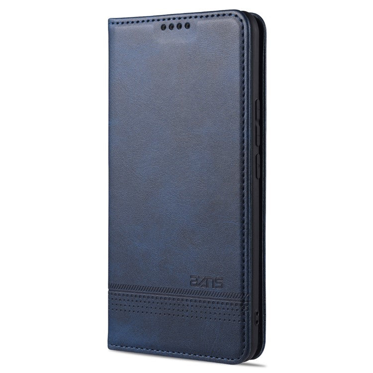 AZNS for vivo V21 4G Stand Wallet Case Auto-absorbed Magnetic Leather Phone Shell - Blue