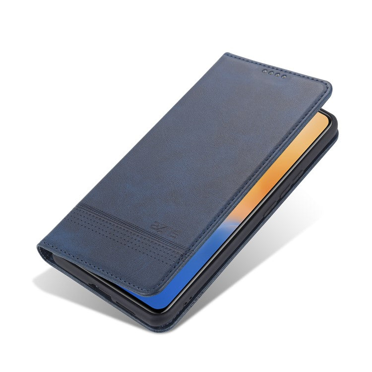 AZNS for vivo V21 4G Stand Wallet Case Auto-absorbed Magnetic Leather Phone Shell - Blue