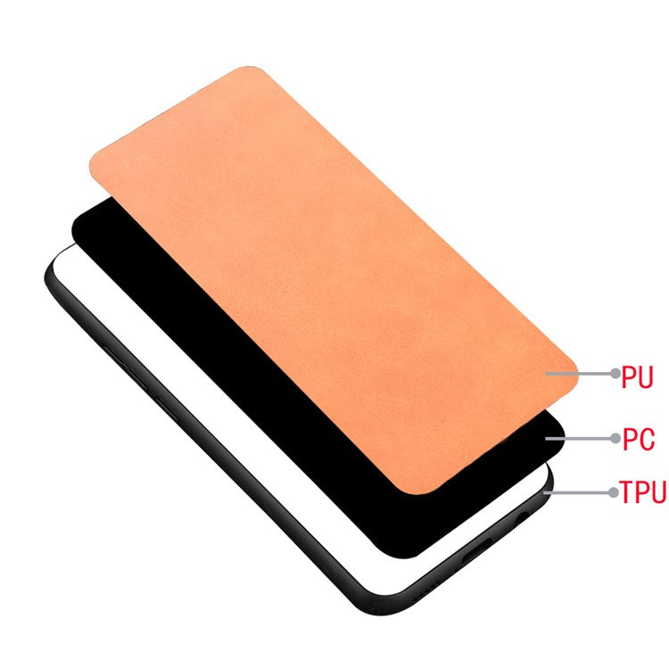 PC+TPU PU Leather Coated Stitching Line Design Phone Cover Case for vivo V21 5G/4G - Yellow