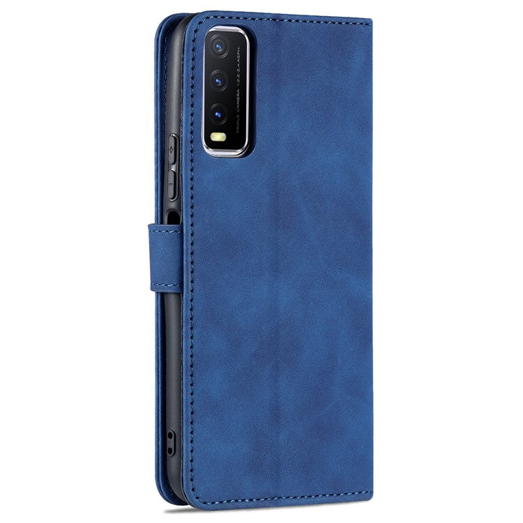 AZNS PU Leather Stand Wallet Cover Protective Phone Case for vivo Y20/Y20i/Y20s/Y11s/iQOO U1x/Y30 (China) - Blue